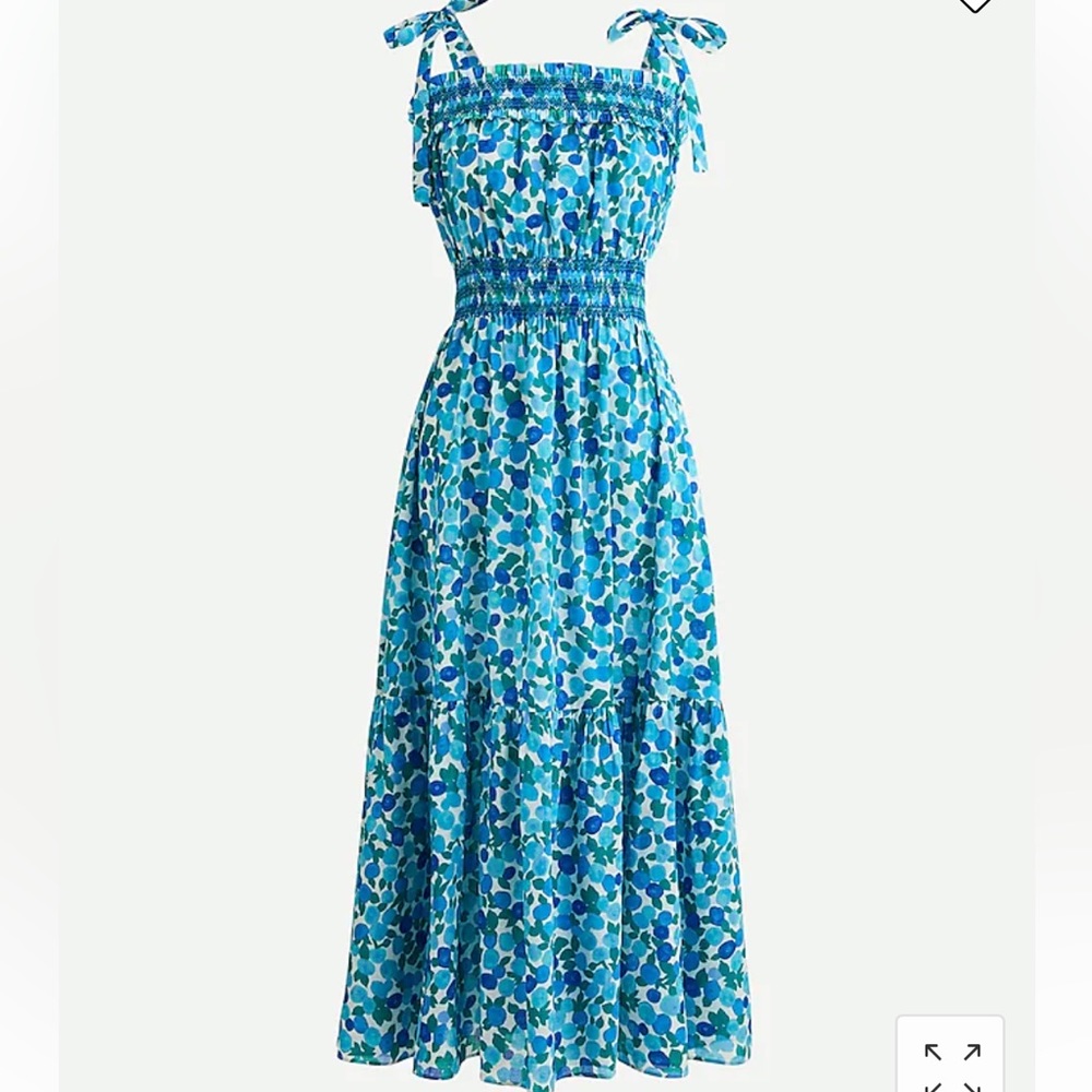 J Crew Smocked Midi Dress